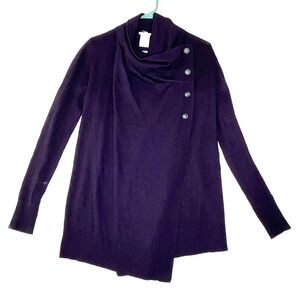 Jigsaw Wool Blen Wrap Asymmetrical Cowl Neck Cardigan Poncho Sweater Lagenlook S